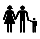 iconic image of a stick-people family